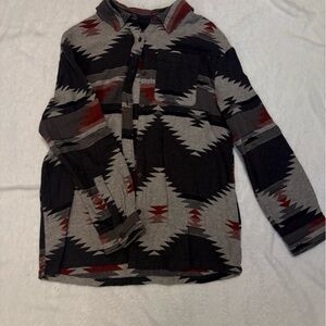 Mountain and Isles Shacket Geometric Patterned